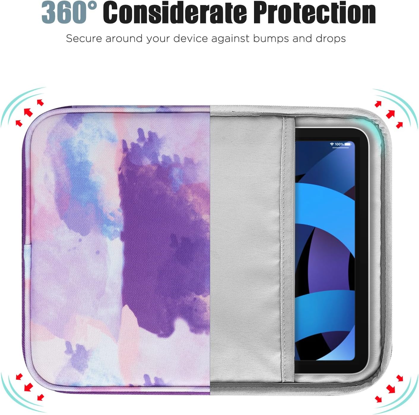 TiMOVO 9-11" Tablet Sleeve Bag for iPad 11-inch A16 2025, iPad 10.9"/10.2"| Air 11 Inch/5th/4th Gen. 10.9", Galaxy Tab A9+/A11Plus 11", Protective Bag with Pocket, Black