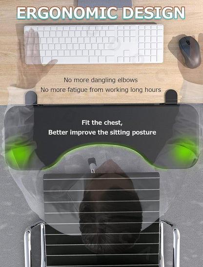 NODOCA Arm Rest for Desk, Ergonomics Wrist Rest, Desk Extender, Soft Sponge Built-in, Comfortable Arm Support for Desk, Wrapped in Eco-Friendly Leather, Foldable Elbow Rest for Desk(2, Black, 8.9'')