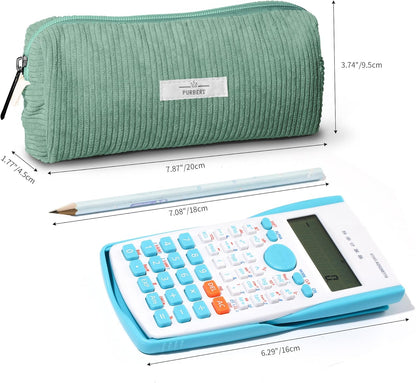 Pencil Bag Pen Case, Soft Corduroy Small Pencil Pouch Organizer with Zipper, Cute Pencil Case Pouch Stationery for Girls and Boys – Apricot