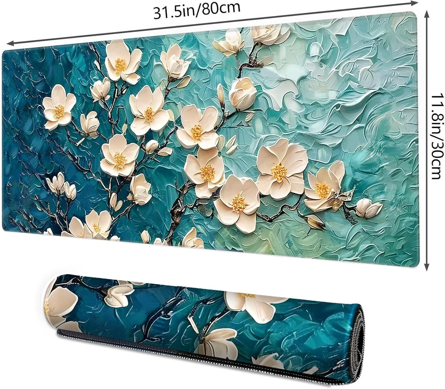 Galdas Mouse Pad For Gaming,Forest Background Pattern XXL XL Large Mouse Mat Long Extended MousePad Desk Mat Non-Slip Rubber Mice Pads Stitched Edges Thin (31.5 x 11.8 x 0.12 Inches) Tree