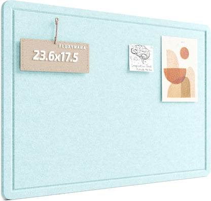 Fluxynara Bulletin Board, 23.6" x 17.5" Cork Board Alternative with 12 Safe Removable Adhesive Tabs, Foldable Felt Pin Board for Home Office, Classroom, Bedroom,Entryway for Walls—Sage