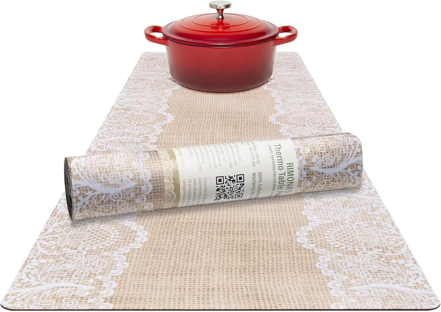 RIMONA'S Heat Resistant Table Runner - Waterproof, Trivet Runner, Heat Proof Table Protector, Trivet Table Runner, Ideal for Gifting, Mother-in-Law Gift, All-Natural Cork Table Runner