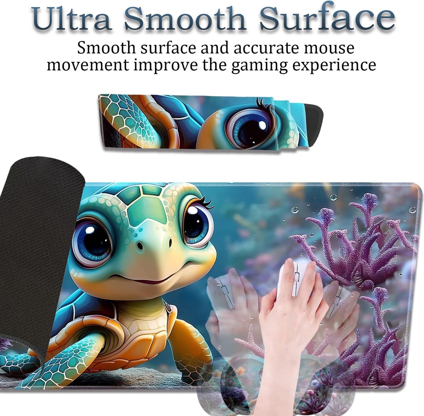 Mouse Wrist Rest and Keyboard Wrist Rest Pad Set, Non-Slip Rubber Base Smooth Surface Ergonomic Gaming Mouse Pad for Easy Typing and Pain Relief, Antique Blue Wood Grain Dog Paw + Coaster