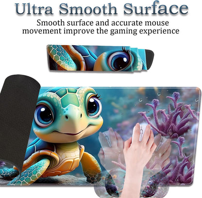 Mouse Wrist Rest and Keyboard Wrist Rest Pad Set, Non-Slip Rubber Base Smooth Surface Ergonomic Gaming Mouse Pad for Easy Typing and Pain Relief, Antique Blue Wood Grain Dog Paw + Coaster