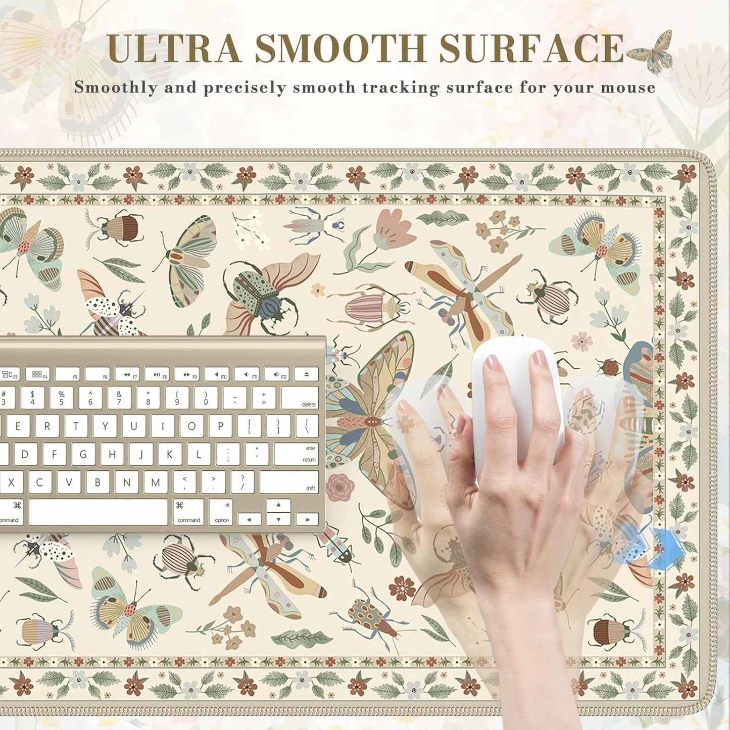 iCasso Desk Cover Mat, Office Mouse Pad, Desk Protector Mat, Extra Large Matt for Desktop,Anti-Slip XXL Big Mousepad with Stitched Edges for Computer Keyboard Retro Black - Colors A