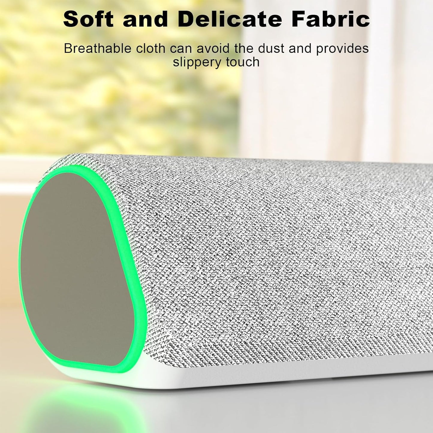 SOULION R50 Bluetooth Computer Speakers, 3.5mm PC Sound Bar for Desktop Monitor, Wired USB Powered & Colorful LED Lights with Switch Button, Surround Sound Soundbar PC Spearkers for Computer