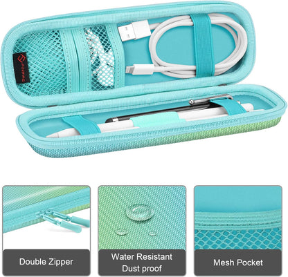 Fintie Holder Case for Apple Pencil Pro, Apple Pencil (USB-C / 1st / 2nd Generation), PU Leather Carrying Bag Sleeve Compatible with Pen, USB Cable, Samsung Stylus, Lilac Marble