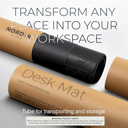 Nordik Felt and Leather Desk Mat - Willow Haze Sage - 35x17 Inch Felt and Vegan Leather Desk Blotter with Document Hideaway - Large Computer Mats for Desktop - Ideal Keyboard Mat for Office and Home