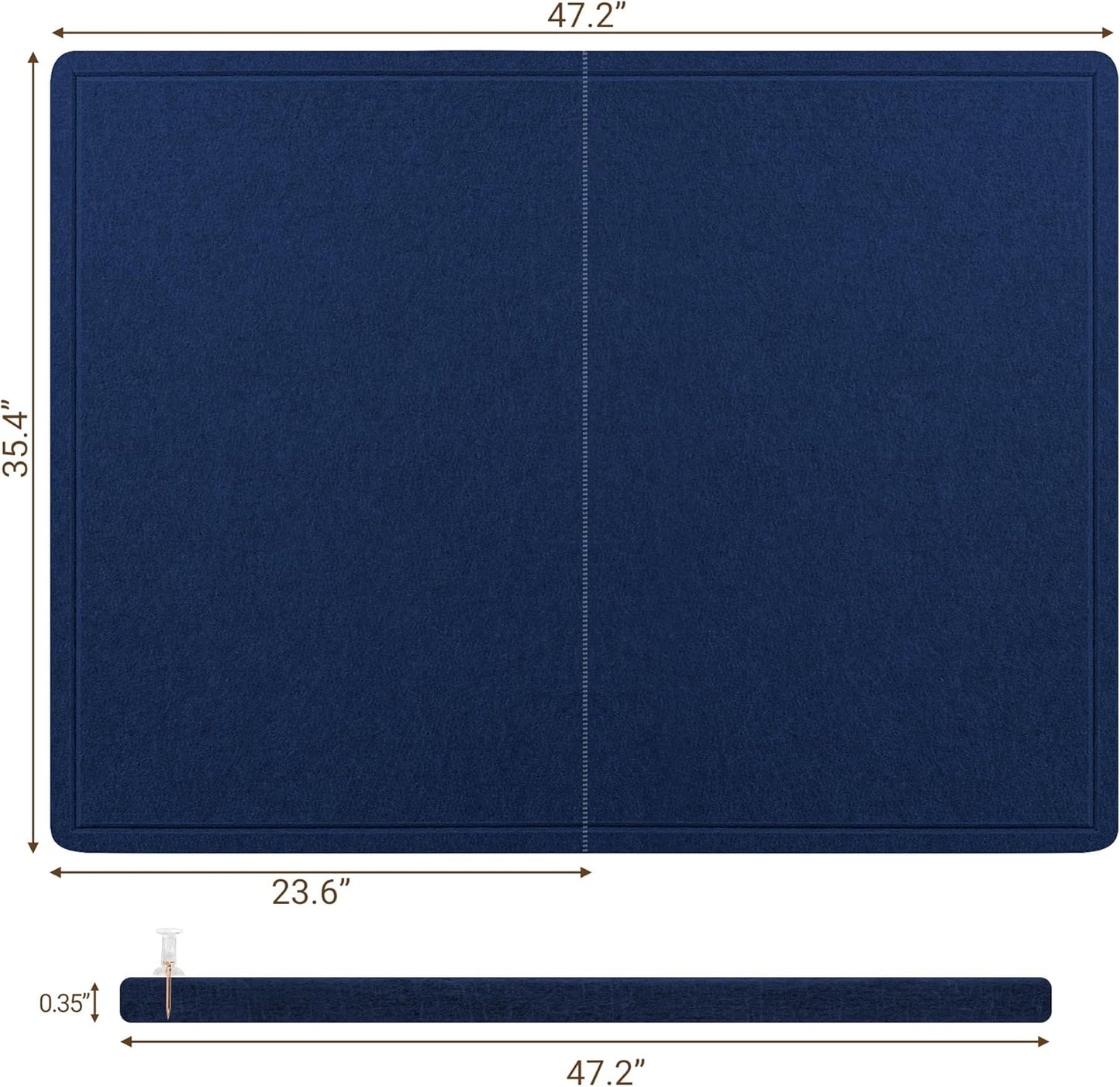AKTOP Bulletin Board, 24" x 16" Foldable Felt Notice Pin Board for Wall, Decorative CorkBoard Photo Display Board with Self-Adhesive Tape, Vision Board Cork Board Alternative with 25 Pushpins - Latte