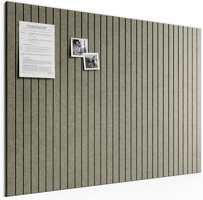 Bumusty Large Cork Board Alternative-48 x 36" Felt Bulletin Board Tiles, with 30 Pushpins, 70 Adhesive Tabs, Fine-Stripe 12-Pack, Cork Boards for Office Push Pin Board Felt Board-Oatmeal