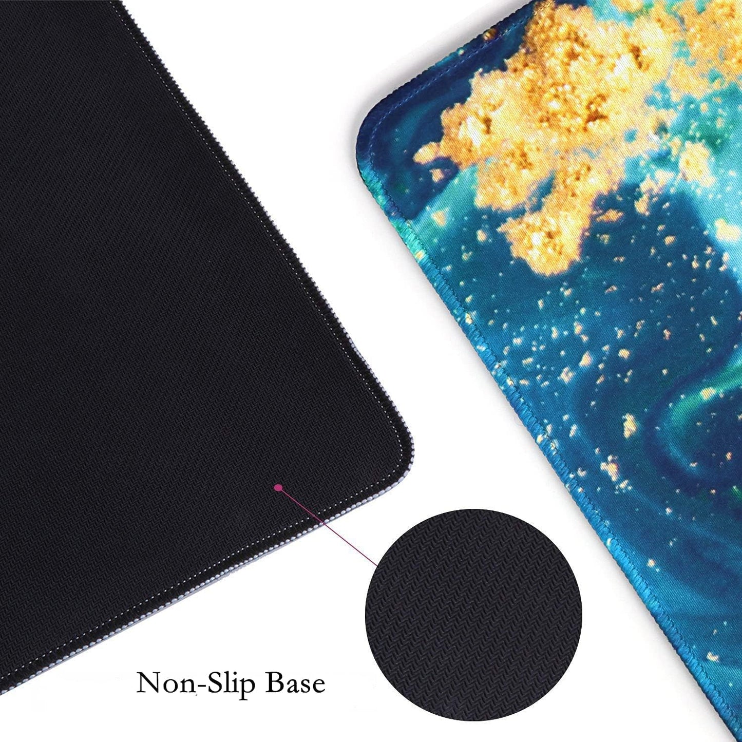 iCasso Desk Cover Mat, Office Mouse Pad, Desk Protector Mat, Extra Large Matt for Desktop,Anti-Slip XXL Big Mousepad with Stitched Edges for Computer Keyboard Retro Black - Colors A