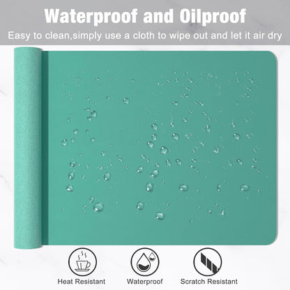 Hsurbtra Desk Pad, 23.6" x 13.8" PU Leather Desk Mat, M Extended Mouse Pad, Waterproof Desktop Blotter Protector, Non-Slip Ultra Thin Small Laptop Keyboard Writing Mat for Office Home, Pink