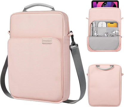 MoKo 13 Inch Tablet Sleeve Bag, Fits with 13 Inch New iPad Pro M5 & Air M4/M3, iPad Pro 12.9 M2&M1,Surface Laptop Go 12.4,Galaxy Tab S8+/S9+ 12.4,Handle Carrying Case with Shoulder Strap,Black &Gray