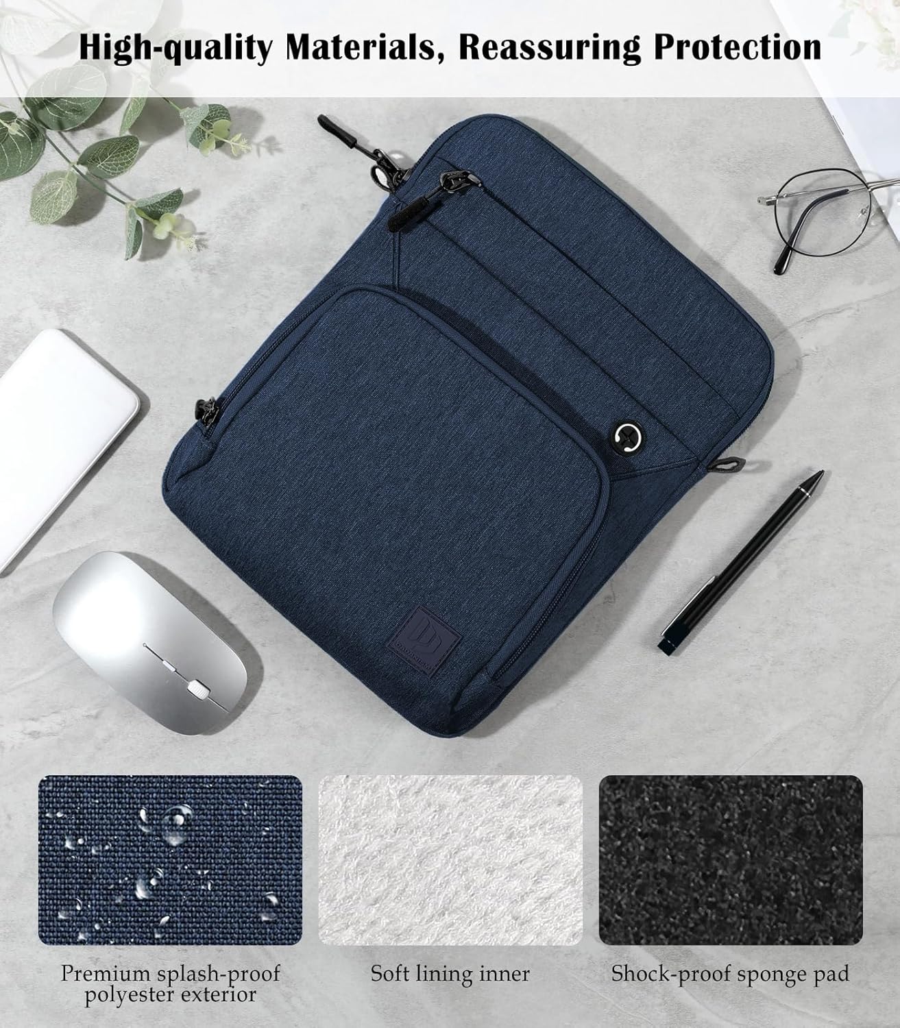 Dadanism 9-11 Inch Tablet Sleeve Bag with Shoulder Strap for iPad (A16) 11", iPad Air M4 Pro M5 11", i-Pad 10th Gen 10.9", i-Pad 9/8/7th Gen 10.2", Galaxy Tab A11+ Plus 11", reMarkable 2 10.3", Black