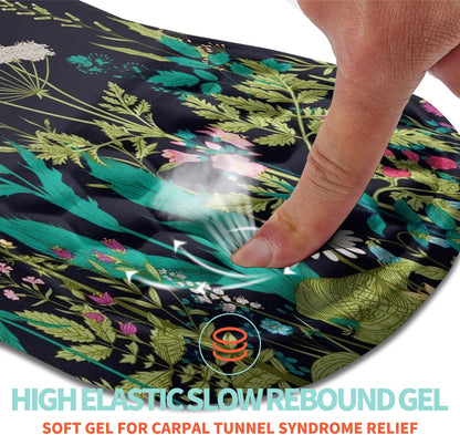 Ergonomic Mouse Pad Wrist Support with Memory Foam Massage Bulge, Carpal Tunnel Pain Relief Mousepad Wrist Rest for Mouse(12x8 inch, Silver Gray Light Purple)