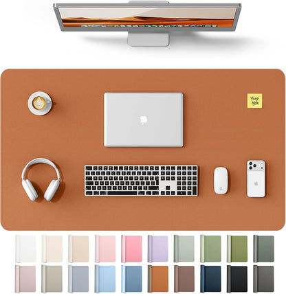 YSAGi Leather Desk Pad Protector, Large Mouse Pad, Non-Slip PU Leather Desk Blotter, Waterproof Writing Pad for Office and Home (31.5" x 15.8", Eggshell) - Colors B