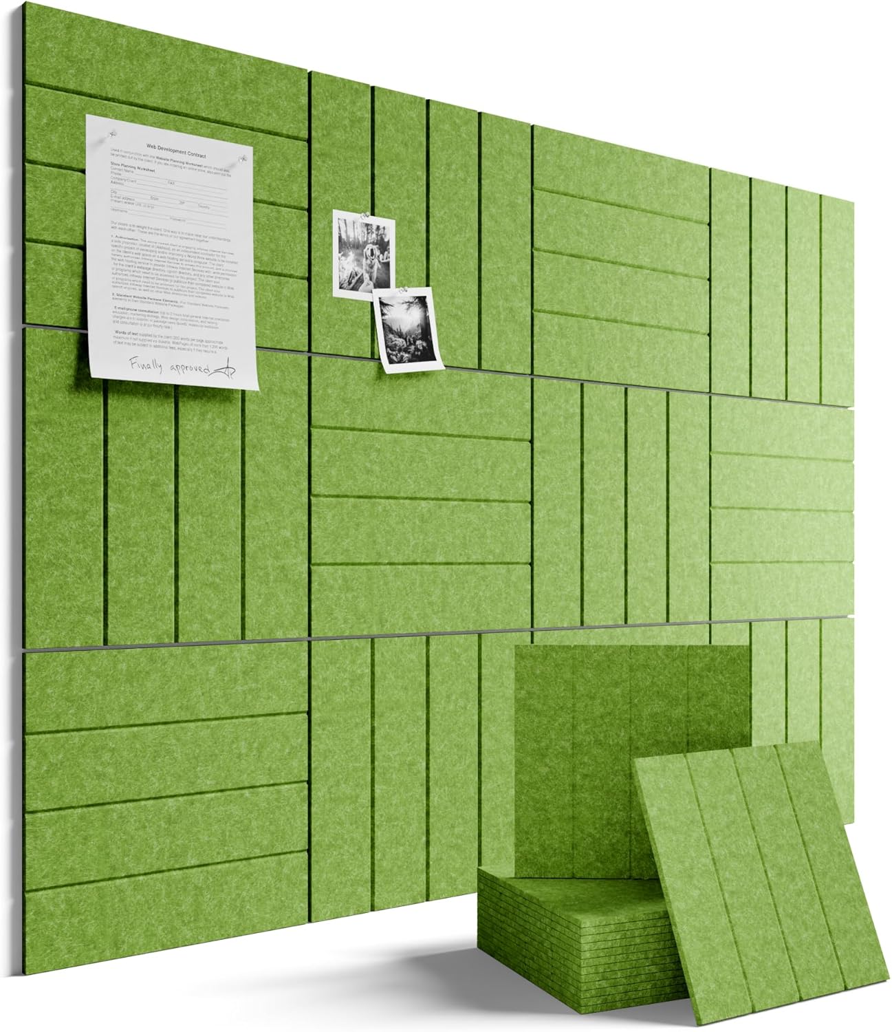 Fluxynara Large Felt Bulletin Board 48" x 36" Cork Board Alternative-12 Pack with 70 Safe Removable Adhesive Tabs, Cork Boards for Walls Cork Board for Home Office Classroom Pin Board (Oatmeal)