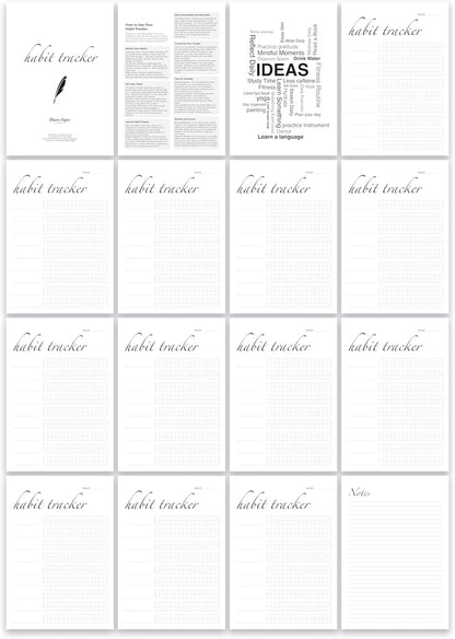 Habit Tracker Calendar (Undated 12 Month) with Silver Spiral Bound and Hanger, 7"x10" Habit Planner, Daily Weekly and Monthly Habit Tracker Journal, Habit Calendar, Colorful Layout.