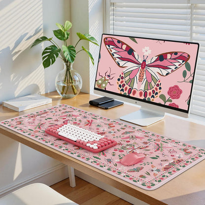 iCasso Desk Cover Mat, Office Mouse Pad, Desk Protector Mat, Extra Large Matt for Desktop,Anti-Slip XXL Big Mousepad with Stitched Edges for Computer Keyboard Retro Black - Colors A