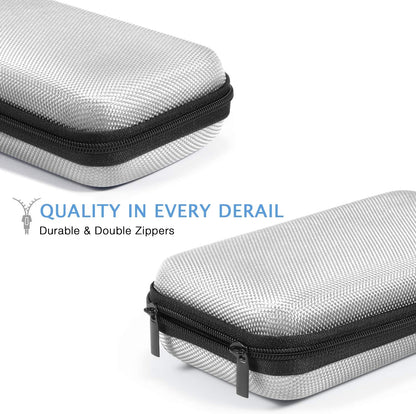 Portable Protection Hard EVA Case for External Battery, Cell Phone, GPS, Hard Drive, USB/Charging Cable, Small Carrying Bag Mesh Inner Pocket, Zipper Enclosure, Universal Travel Pouch Bag