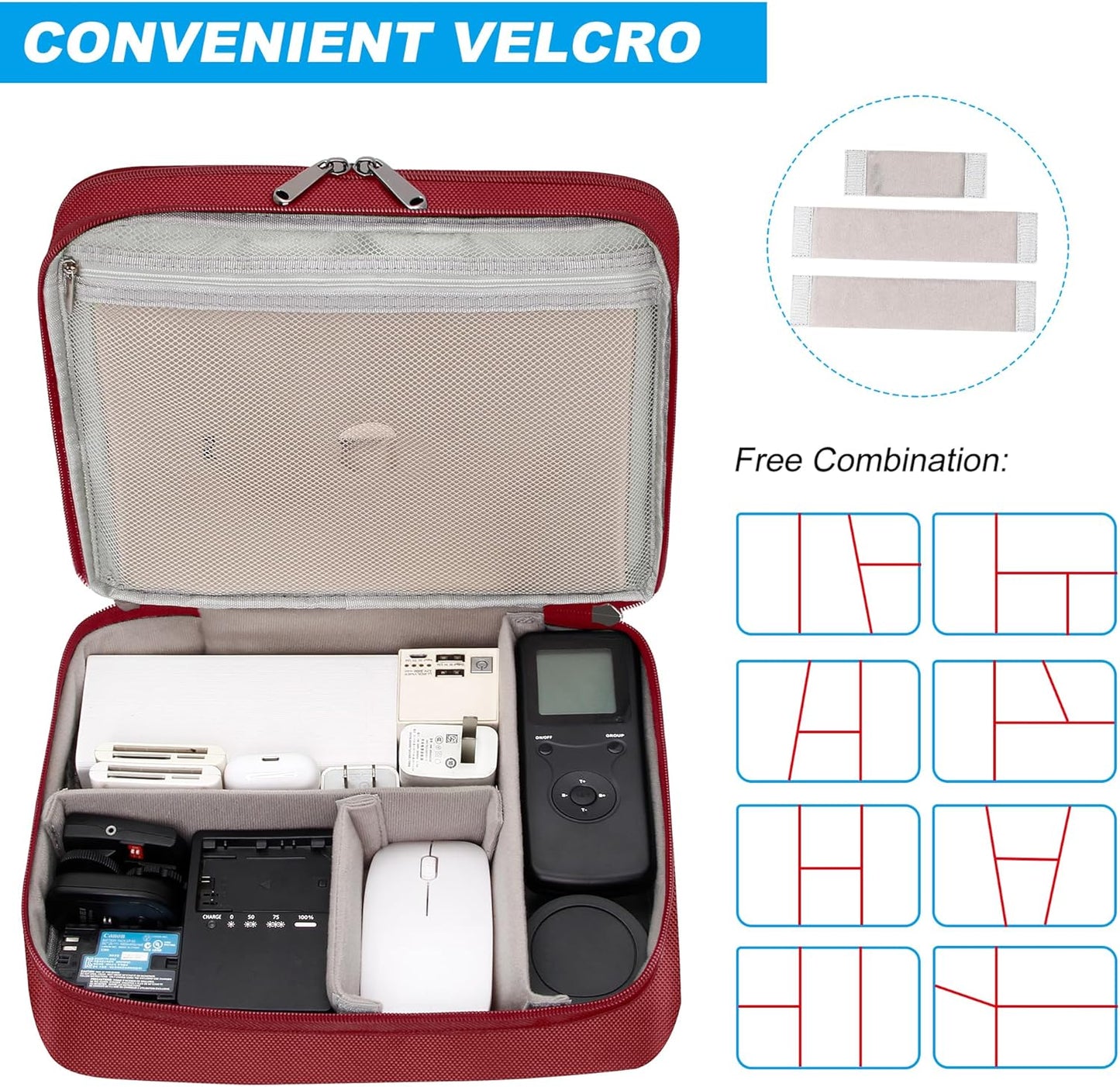 CILLA Electronics Organizer Travel, Travel Cord Organizer Case, Compact Electronics Accessories Bag for Cable, Cord, Charger, Phone