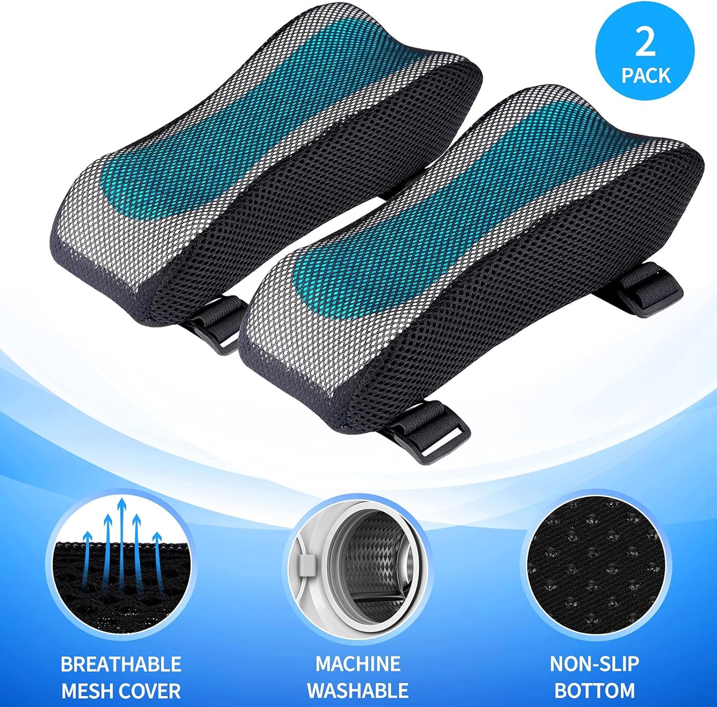 BEAUTRIP Ergonomic Armrest Pads- Office Chair Arm Rest Cover Pillow - Elbow Support Cushion for Computer, Gaming and Desk Chairs (Set of 2, Mesh Cover)