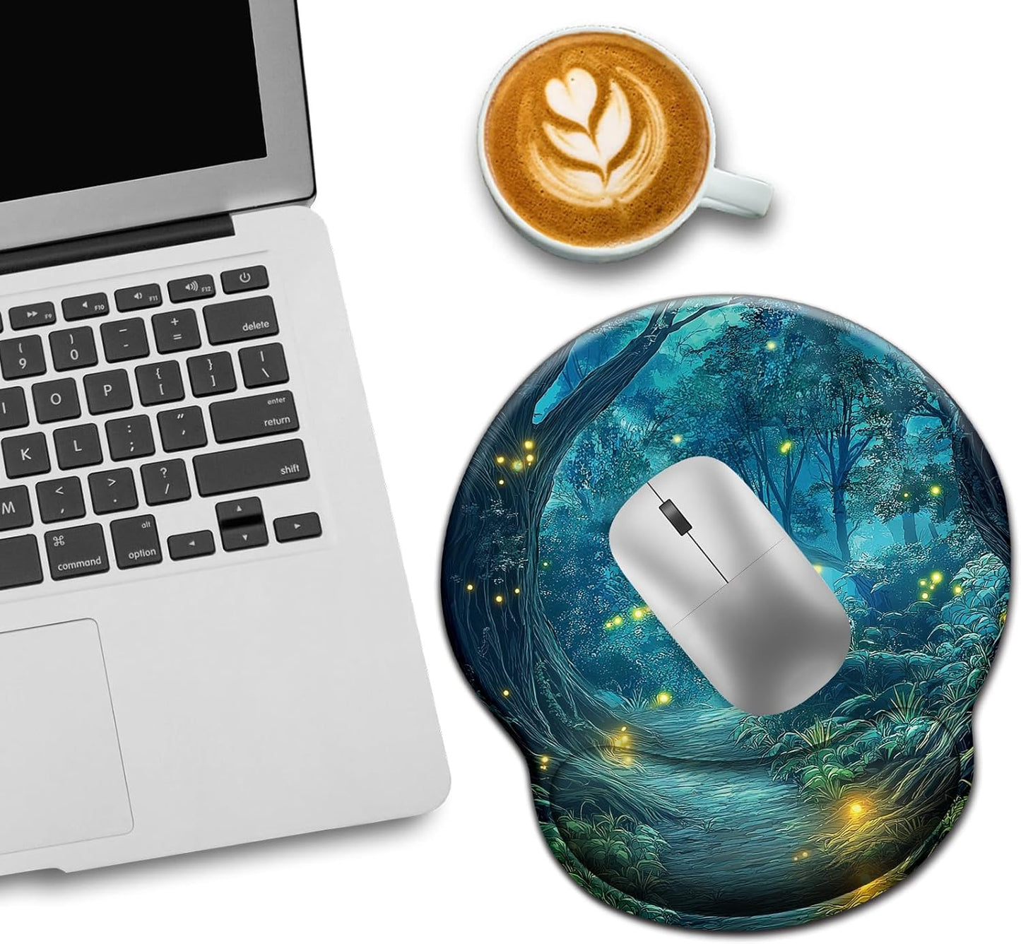 LIMKRIAN Cat Ergonomic Mouse Pad with Wrist Rest, Gaming Mouse Pad with Wrist Support, Funny Mouse Pads for Desk, Computer Mousepad with Non-Slip Pain Relief PU Base, Cute Office Desk Accessories