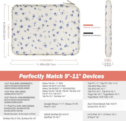 MoKo 9-11 Inch Tablet Sleeve Case, Fits New 11inch iPad Air M4/Pro M5, iPad A16 11", i-Pad 10/9/8/7th/Air 5/4th 10.9"/10.2", Tab S9/S8 11", Protective Bag Carrying Case with Pocket, Dark Gray
