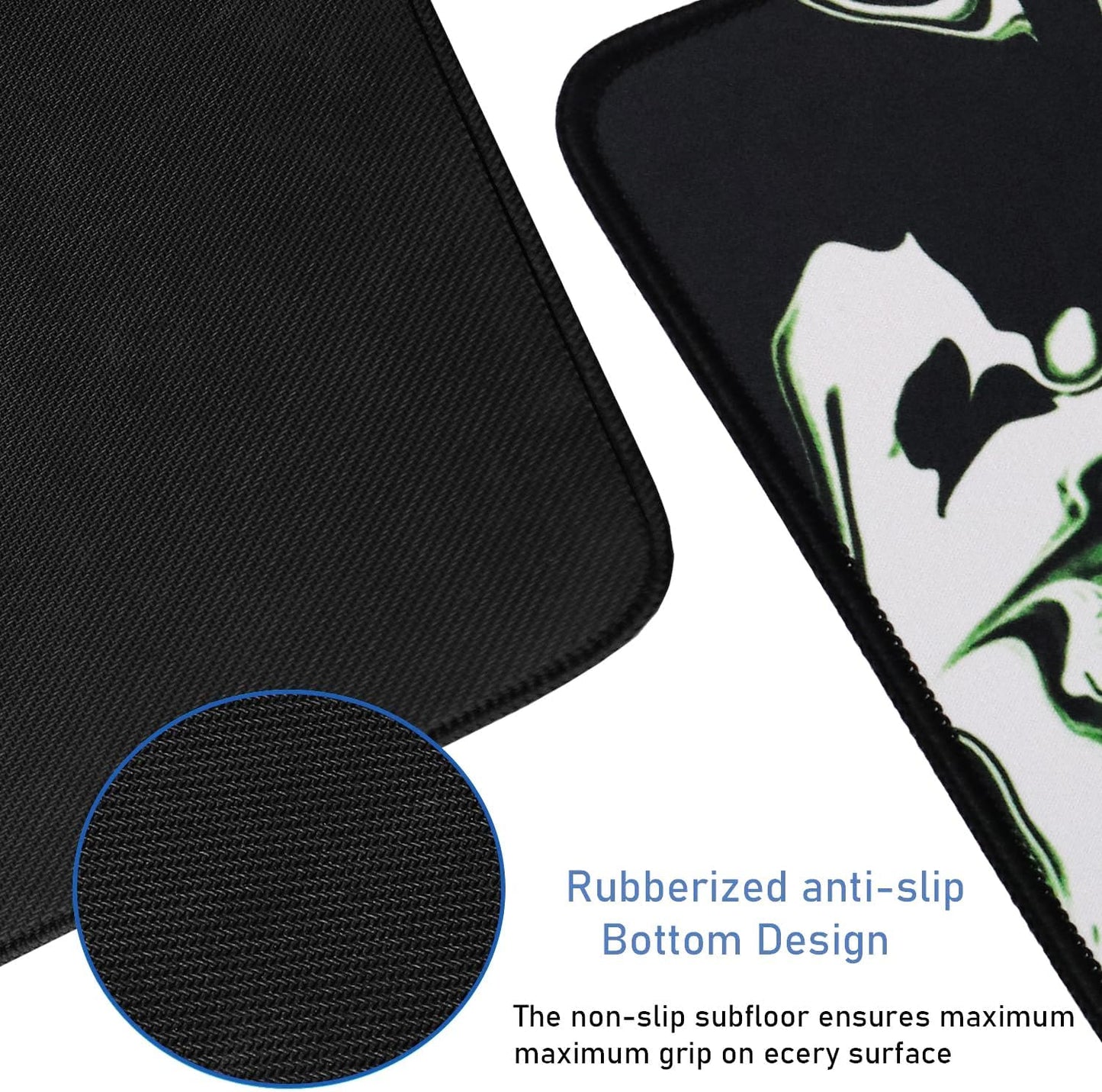 Large Extended Gaming Mouse Pad with Stitched Edges, (31.5X15.7In) Durable Non-Slip Natural Rubber Base, Waterproof Computer Keyboard Pad Mat for Esports Pros/Gamer/Desktop/Office/Home-Black