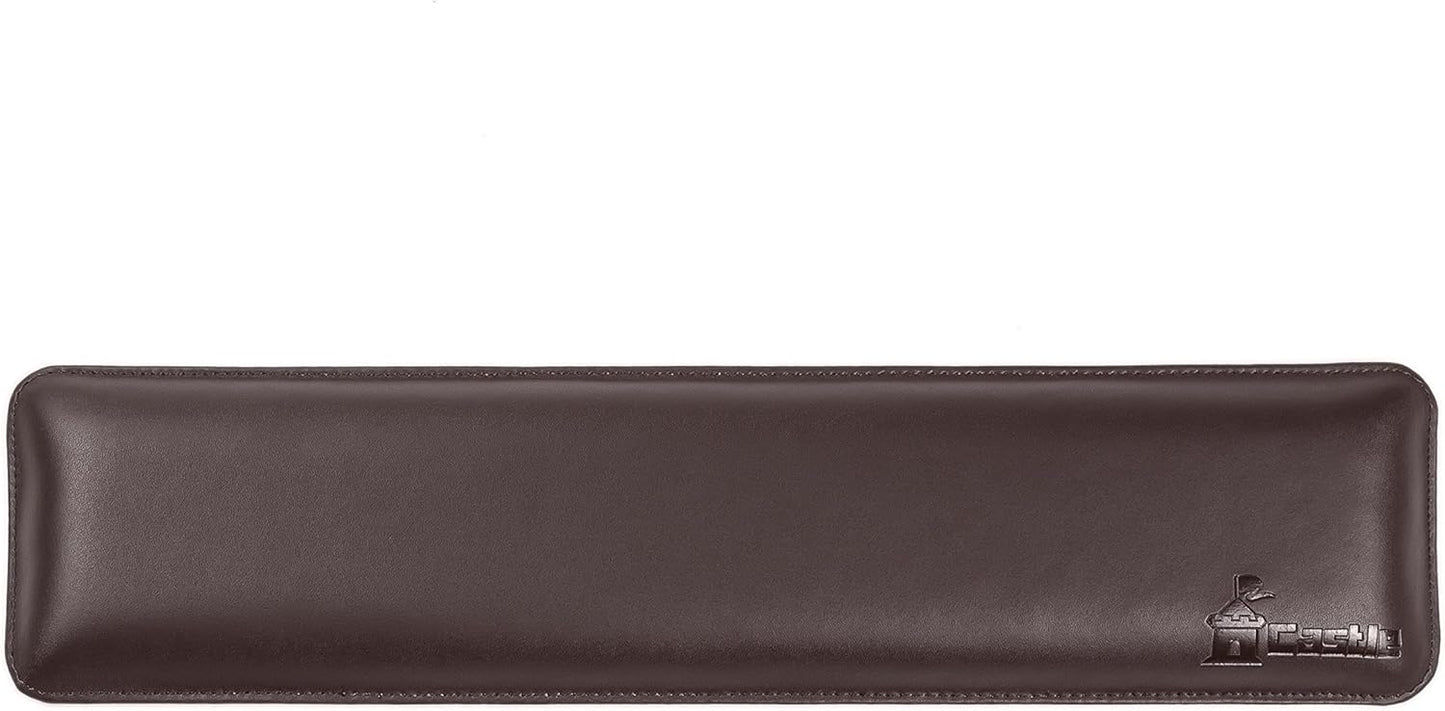 Bailey Compact by Castle - Wrist Rest for Keyboards with Around 61 Keys - Leather Ergonomic Computer Extra Firm Keyboard Wrist Support for Typists, Gaming, Heavy Office Use (Stone, Compact Size)