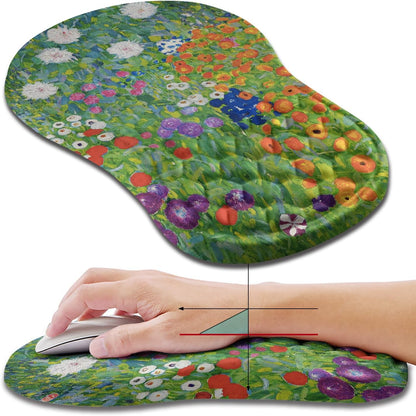 Hokafenle Ergonomic Mouse Pad Wrist Support, Wrist Rest Mousepad for Carpal Tunnel Pain Relief with Integrated Memory Foam Slope Massage Bulge (11.8x7.9 inch,Topographic Contour)