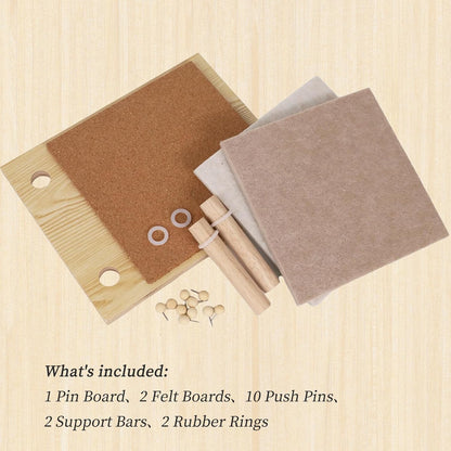 9.5x7.5inch Pin Board Cork Board, Bulletin Board Message Board with 10 PCS Wood Push Pins, Desktop Cork Display Stands for Home School Office Décor