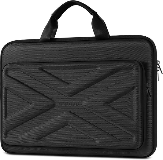 MOSISO 15.6-16 inch Laptop Hard Case, 15 inch Shockproof Waterproof Laptop Case Hard Shell Compatible with MacBook HP Dell, Carrying Sleeve Computer Bag with Sturdy Handle&Front Pocket&Belt, Black