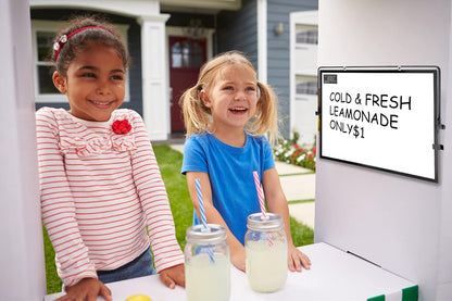 Desktop Dry Erase Board - 16in x12in Double Sided Stylish Black Frame Magnetic Desktop Whiteboard with Stand Comes with 6 Magnetic Markers, 4 Magnets, 1 Eraser, 1 Pen Clip