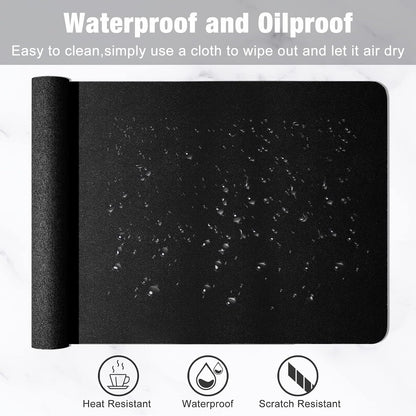 Hsurbtra Desk Pad, 23.6" x 13.8" PU Leather Desk Mat, M Extended Mouse Pad, Waterproof Desktop Blotter Protector, Non-Slip Ultra Thin Small Laptop Keyboard Writing Mat for Office Home, Pink