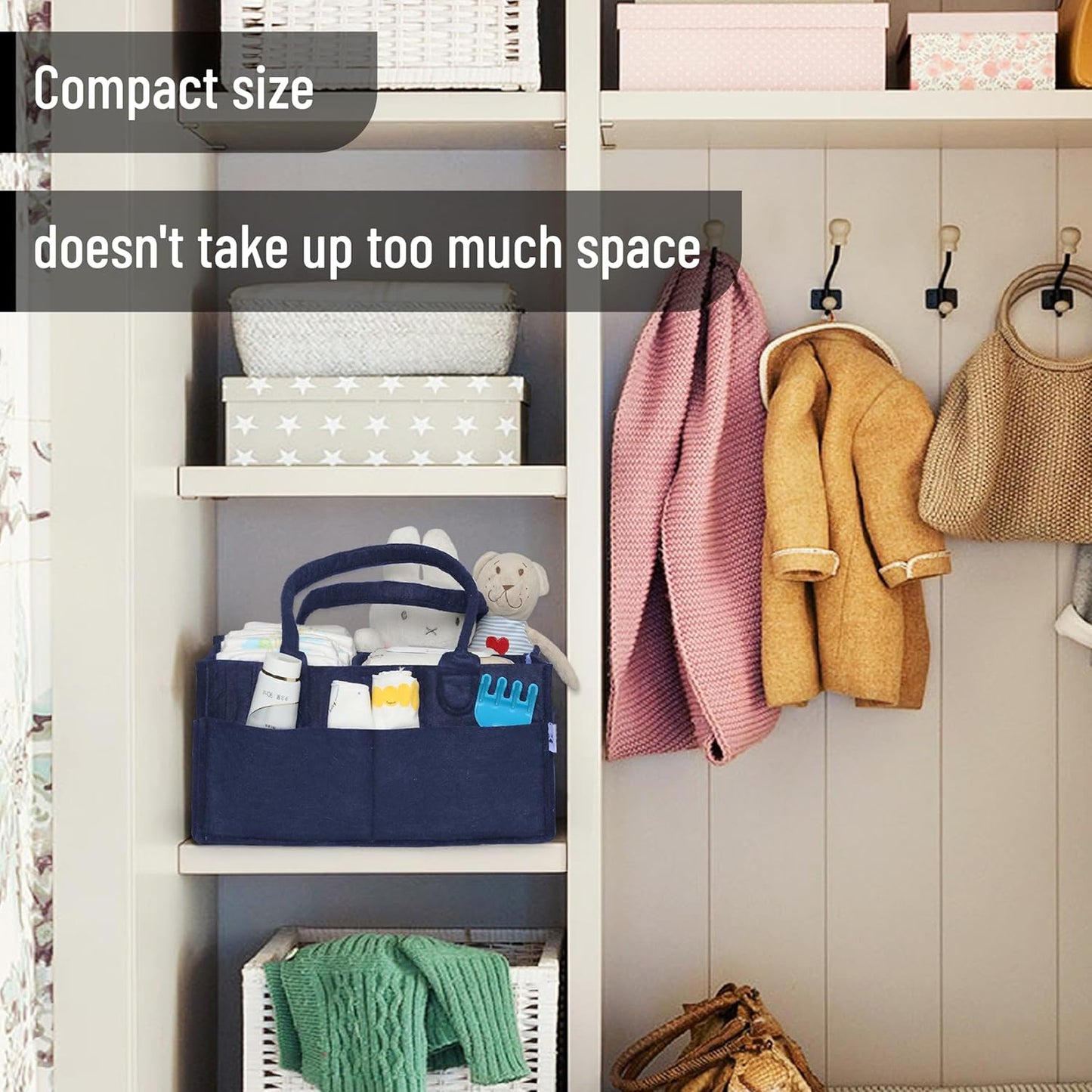 Mr. Pen- Baby Diaper Caddy Organizer, Gray, Medium, Nursery Storage Bin and Car Organizer for Diapers and Baby Wipes