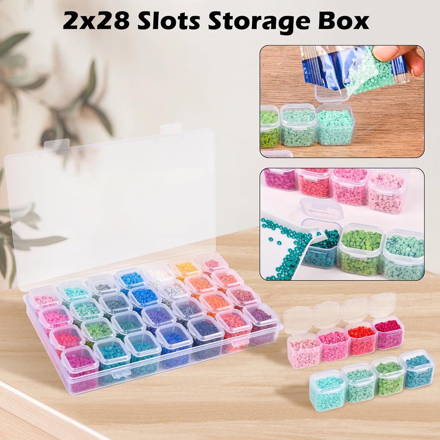 Diamond Painting Storage Accessories Kit with A3 LED Light Pad, Bead Organizers, Drill Pens, Storage Boxes, and Tools for Adult