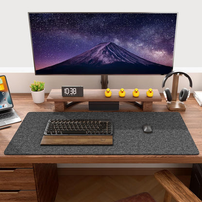 Auhoahsil Felt Desk Mat, Minimalist Large Mouse Pad XXL 35.5 x 15.7 in, Desk Matt for Desktop, Keyboard, Laptop, Computer, Office, Work from Home, Gaming, White