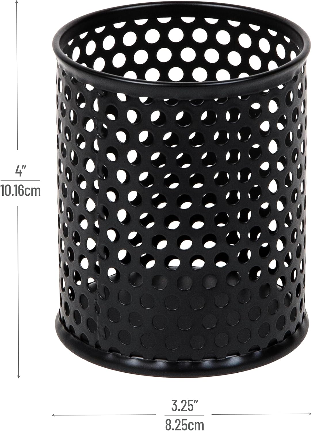 Mind Reader Metal Pen Cups, Mesh Pencil Holders, Desktop Organizer Set, Metal, Set of 3, Black