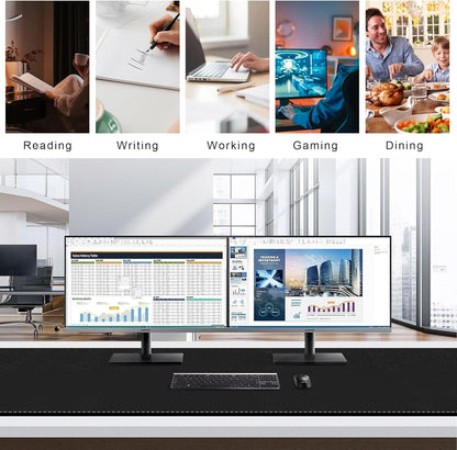 Mydours 40" x 20" Extra Large Desk Mat, PU Leather & Cork Desk Pad, Large XXL Desk Mouse Pad for Workstation, Office, Home, Computer Desk Mat with Keyboard & Mouse (Black)