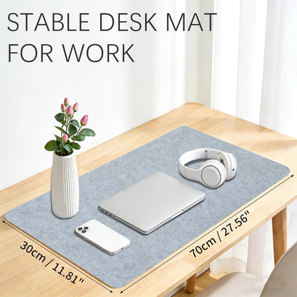 Felt Desk Mat,Large Mouse Pad Desk Mat for Office & Home,Non-Slip Desk Blotter,Felt Desktop Mat for Laptop,Computer,Writing 27.6"x13.8" Dark Gray