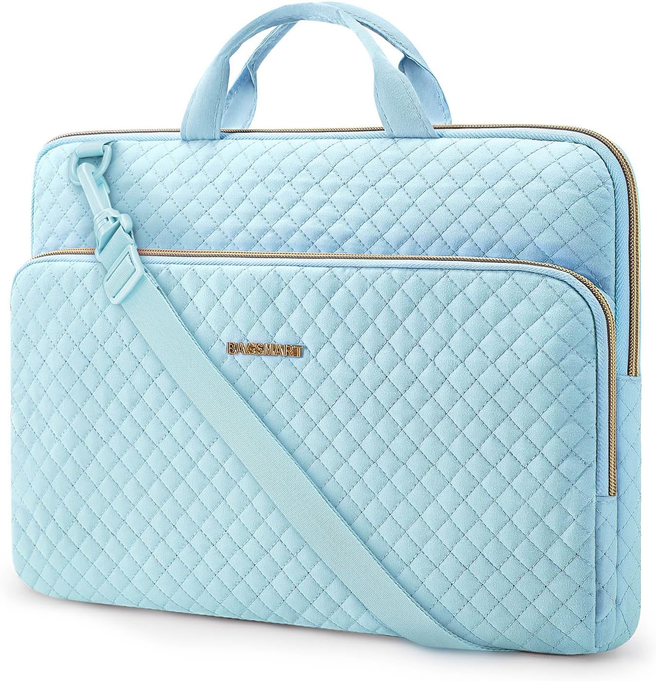 BAGSMART 15.6 Inch Laptop Case Sleeve Compatible with MacBook Pro 16 Inch,15.6 Inch HP,Dell,Acer Aspire,Asus Notebook, Lightweight Laptop Bag for Women with Shoulder Strap,Pocket,Handle, Pink