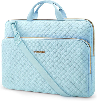 BAGSMART 15.6 Inch Laptop Case Sleeve Compatible with MacBook Pro 16 Inch,15.6 Inch HP,Dell,Acer Aspire,Asus Notebook, Lightweight Laptop Bag for Women with Shoulder Strap,Pocket,Handle, Pink
