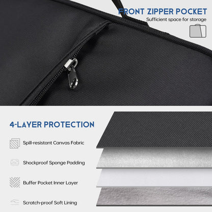 13 inch iPad Pro Case, Padded Travel Carrying Sleeve for iPad Pro 13-in M5 M4 & iPad Air 13-in M2 M3 M4(2026) w/Magic Keyboard, Water-Resistant Shockproof iPad Soft Bag Cover Accessory Pocket -Black