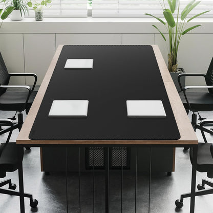 Cacoy 36" x 20" Leather Desk Mat for Home Office, Extra Large PU Leather Desk Pad Blotters, Waterproof Computer Keyboard Mat, Extended Gaming Mouse Pad, Desk Protector for Desktop and PC Laptop, Black