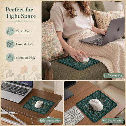 iCasso Desk Mat for Keyboard and Mouse, Large Mouse Pad, Desk Pad Mat, Anti-Slip Big Mousepad with Stitched Edges for Computer Desktop(Deep Green)