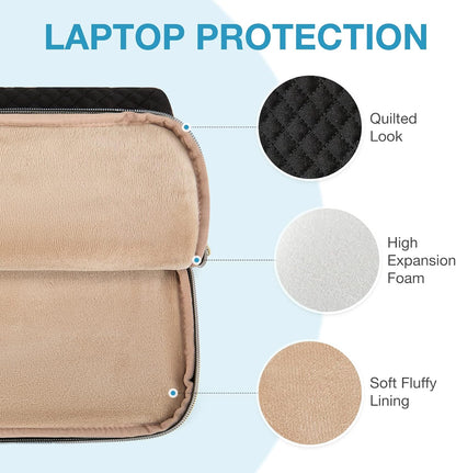 BAGSMART 15.6 Inch Laptop Case Sleeve Compatible with MacBook Pro 16 Inch,15.6 Inch HP,Dell,Acer Aspire,Asus Notebook, Lightweight Laptop Bag for Women with Shoulder Strap,Pocket,Handle, Pink