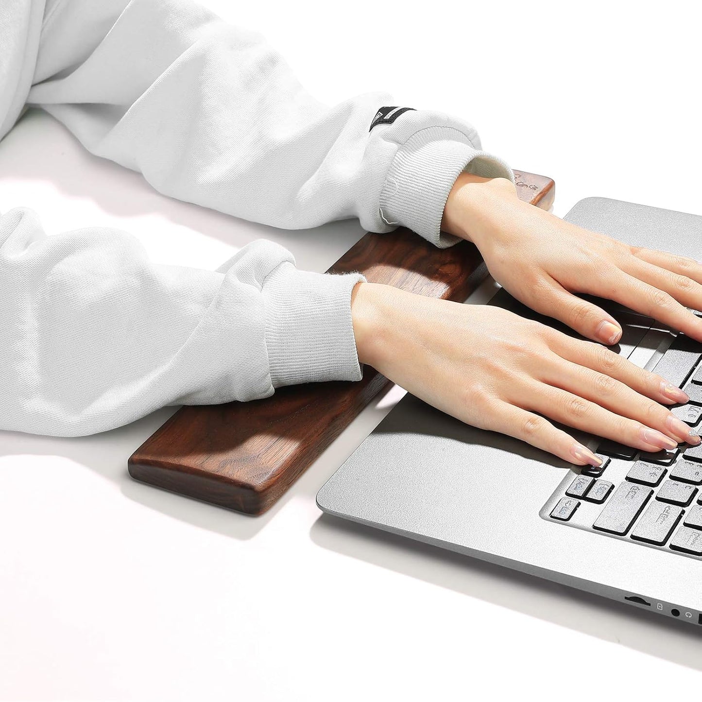 Wooden Keyboard Wrist Rest, Keyboard Wooden Palm Rest，Keyboard Wrist Rest Pad, Solid Wood Mouse Pad Wrist Guard, Ash Wood Wrist Rest, Wrist Pad for Keyboard, (Fraxinus Excelsior,11.8in)