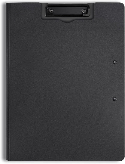 Tomorotec A4 Size Nursing Foldable Cover Clipboard with Pen Holder PP Foam Stationery Document Holder File Organizer Folder Writing Pad for Hospital Office School Business Classroom Supplies (Black)