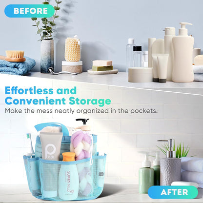 EUDELE Mesh Shower Caddy Portable for College Dorm Room Essentials, Shower Caddy Dorm with 8-Pocket Large Capacity for Beach, Swimming, Gym, Travel essentials